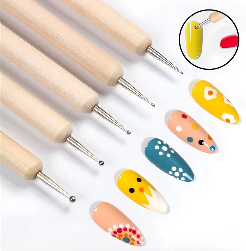 Anphly Embossing Needle Set, 5 Different Sizes of Embossing Needles, Double Headed Trajectory Point Selection Tool, Wooden, 5PCS - Image 5